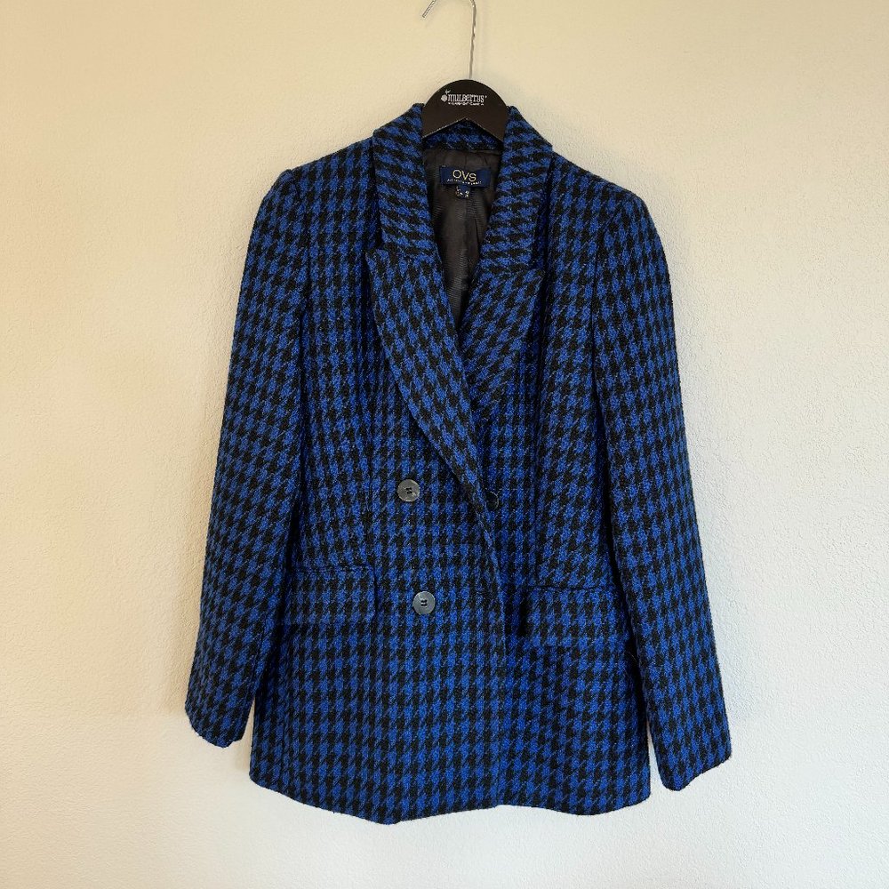 OVS Spain Women's Blue Herringbone Blazer